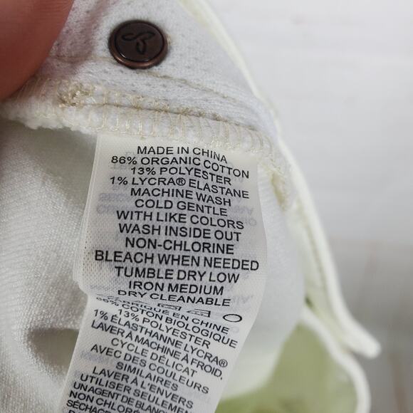 NEW PRANA Buxton Jeans White Boyfriend Jeans Button Fly Sz 12/31 Organic Cotton - Picture 10 of 14